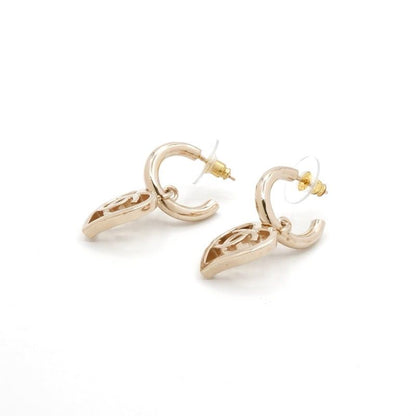 Chanel Earrings Earring Gold Coco Mark Hoop Heart