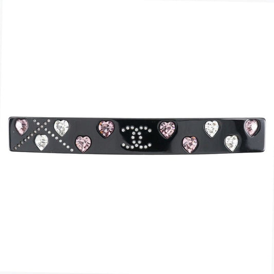 Chanel Coco Mark Heart Plastic X Rhinestone Black 04A Ladies Barrette
