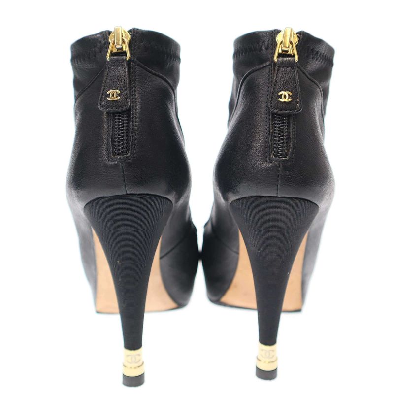 Chanel Leather Boots G28123y05726 Black 37