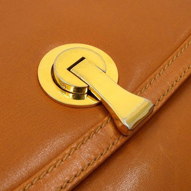 Gucci 60s Vintage Archive Box Calf Leather Shoulder Body Bag Camel Rare Women