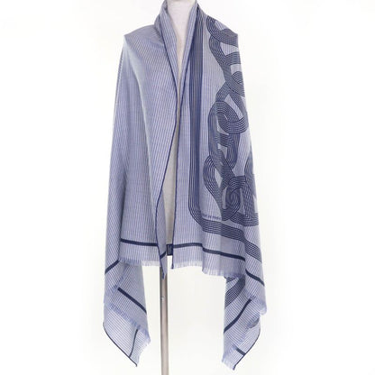 Hermes Circuit 24 Faubourg Circuit 24 Cashmere Silk With Logo Fringed Large