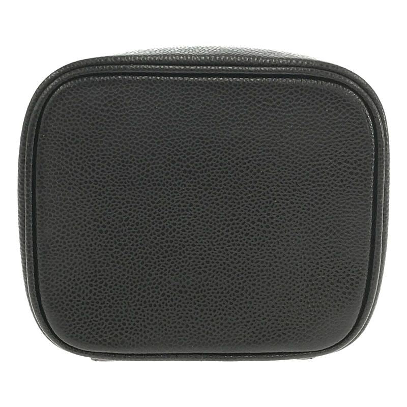 Chanel - 93659 Coco Mark Caviar Skin Vanity Bag - Black - Women
