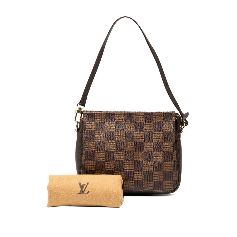 Louis Vuitton Damier Trousse Makeup Accessories Pouch Handbag N51982 Brown PVC