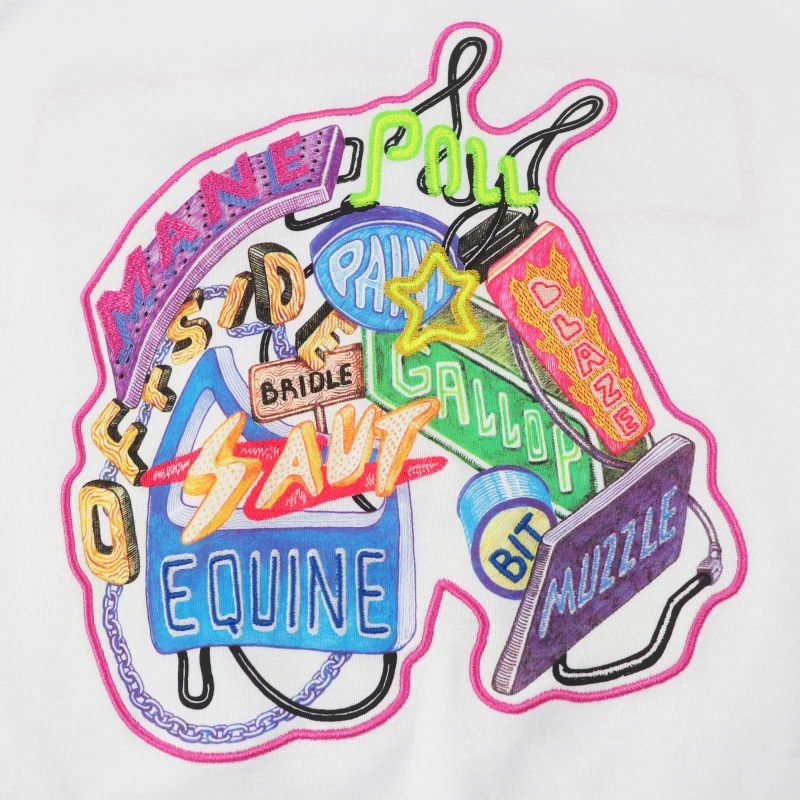 Hermes 23SS 3e4507dh 100% Cotton Short Sleeve T-shirt Dress White Multi 34