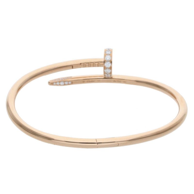 Cartier New Shape Juste UN CLOU Bracelet DIA 18K Pink Gold Juste Un Clou Half