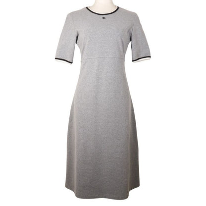Chanel Coco Mark P11147v06479 Nylon X Polyurethane X Polyamide Gray Ladies Dress