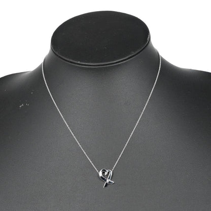 Tiffany & Co Loving Heart 925 Silver X 1P Diamond Ladies 2.66g Necklace