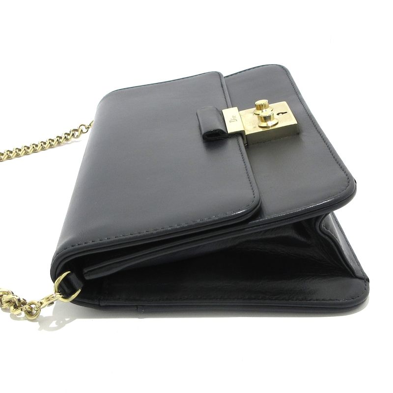 Dior/christian Dior Wallet - Black Chain Shoulder Leather