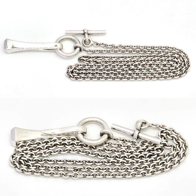 Hermes Clous De Forge Choker Necklace 43cm (1693in) Long Star Ring Silver Sv925