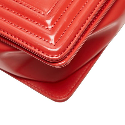 Chanel Boy Chanel Chain Shoulder Bag Red Leather Women Chanel