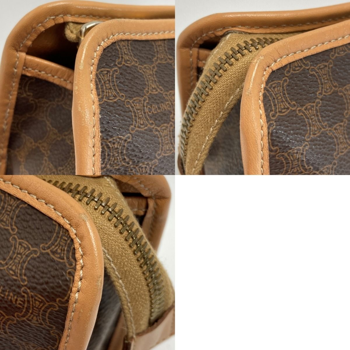 Celine Macadam Pattern Clutch Bag Brown PVC×leather Second Bag