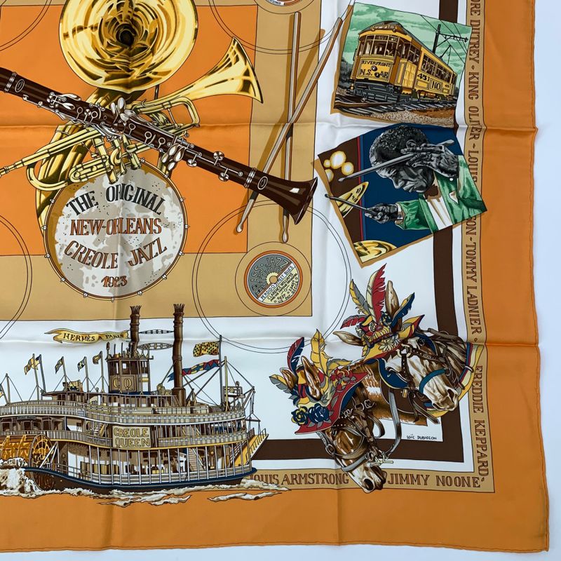 Hermes Carre 90 THE Original NEW Orleans Creole JAZZ New Orleans Scarf Silk