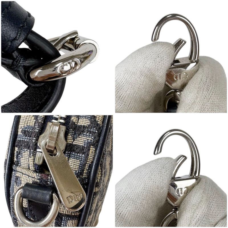 Christian DIOR Oblique Baby Ball Mini Shoulder Bag Trotter Pattern Circle Round