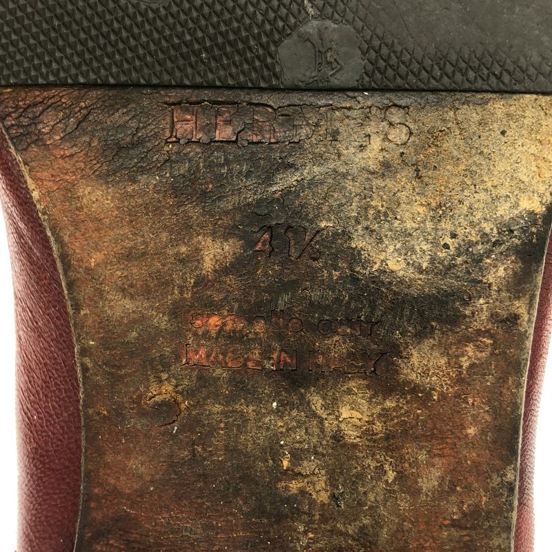 Hermes Side Gore Leather Boots Red 41 1 2