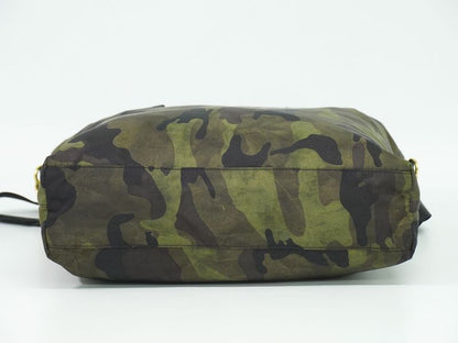 Authentic Prada Camouflage Pattern 2WAY Shoulder Bag Handbag Nylon Khaki Black