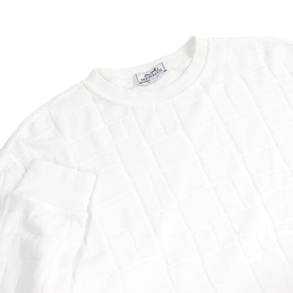Hermes 19SS 100% Cotton Square Pattern Pile Long Sleeve Long Sleeve T-shirt