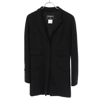 Chanel 2007aw Braided Coco Mark Button Long Jacket P31269v21533 Black 36