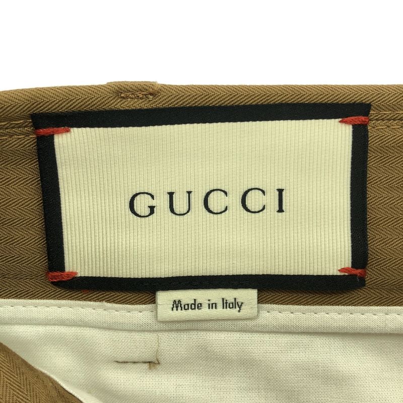 Gucci Herringbone Striped Slack Pants 450180 Z330b Brown 44