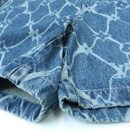 Louis Vuitton Monogram Print Denim Short Sleeve Shirt 1afqz1 #XL Shorts #34