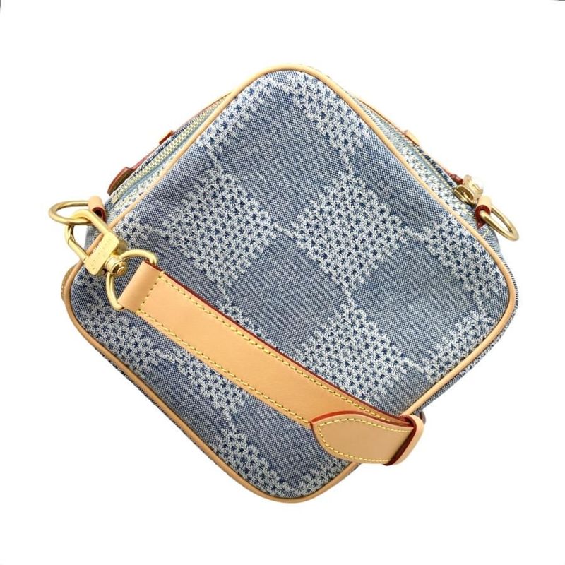 Louis Vuitton Shoulder Bag Chess Messenger N40706 Damier Denim Blue Beige Louis