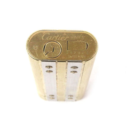 Cartier Santos De Cartier Oval Roller Type Smoking Accessory Gas Lighter Silver