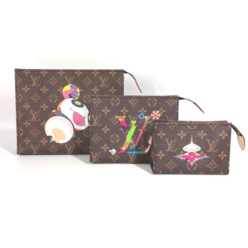 Louis Vuitton Clutch Bag Trio Poche Toilette M13762 Monogram Canvas Multicolor