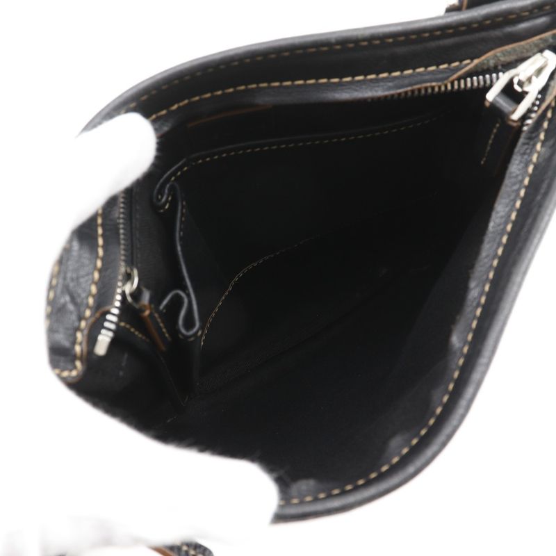 Celine Macadam 157112jbu Nylon Canvas And Leather Black Unisex Shoulder Bag