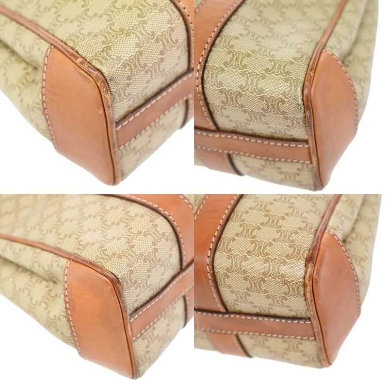 Celine Shoulder Bag Macadam Pattern Pvcleather Beige 64ka847