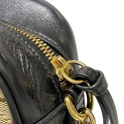 Gucci Shoulder Bag GG Marmont 447632 Beige Dark Brown And Black Chain Shoulder