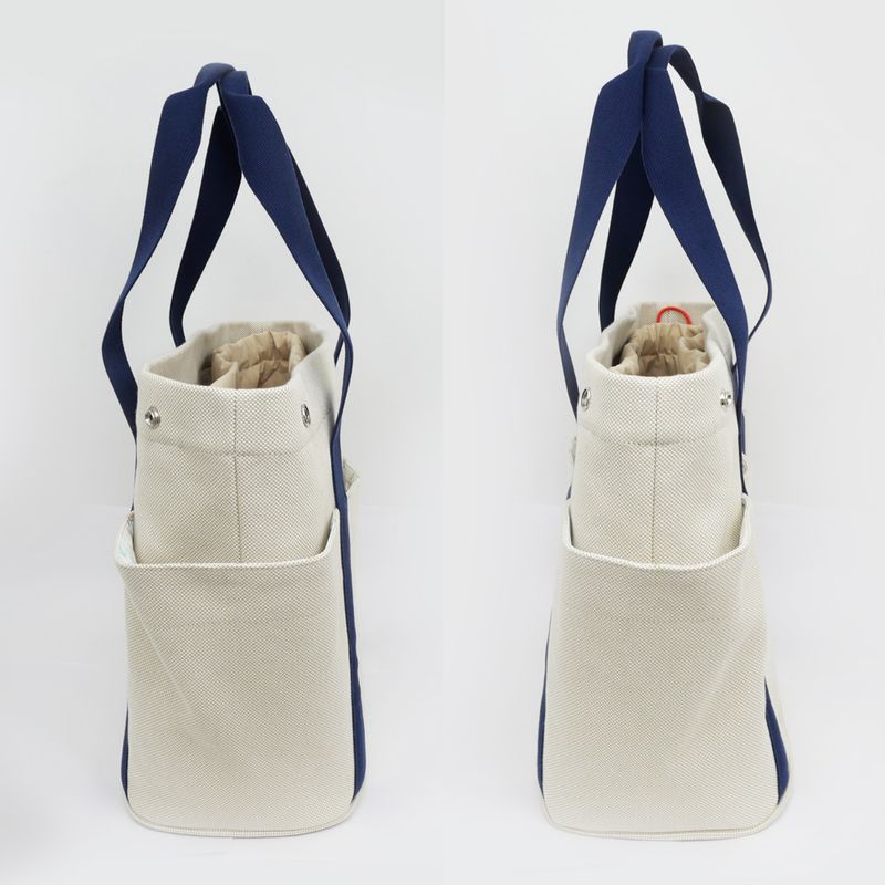 Hermes Cabrio Mother's Bag Toile Ash Gripe Lou Navy Tote Bag Canvas