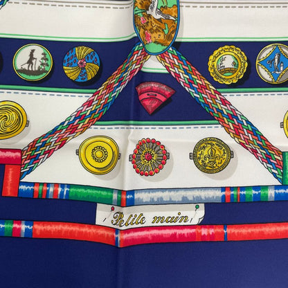 Hermes Silk Scarf Carre 90 Petite Main Seamstress Navy