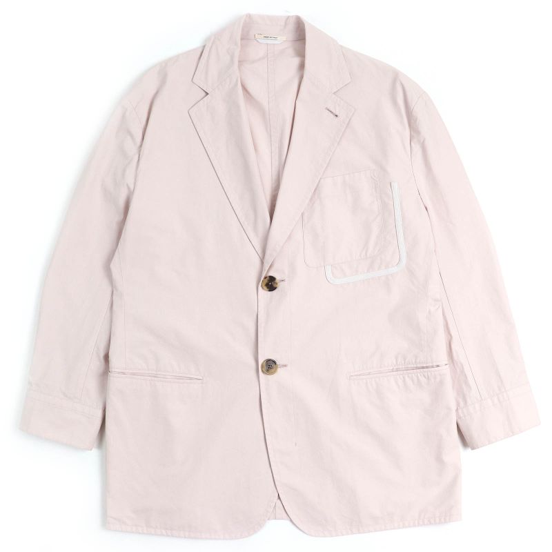 Hermes 23SS 100% Cotton Pocket Design Single Tailored Jacket Light Pink 48 Made