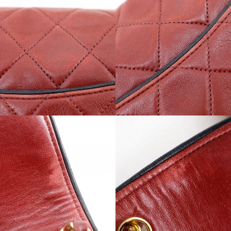 Chanel Mini Matelasse Chain Shoulder Vintage A35200 Lambskin Red Ladies