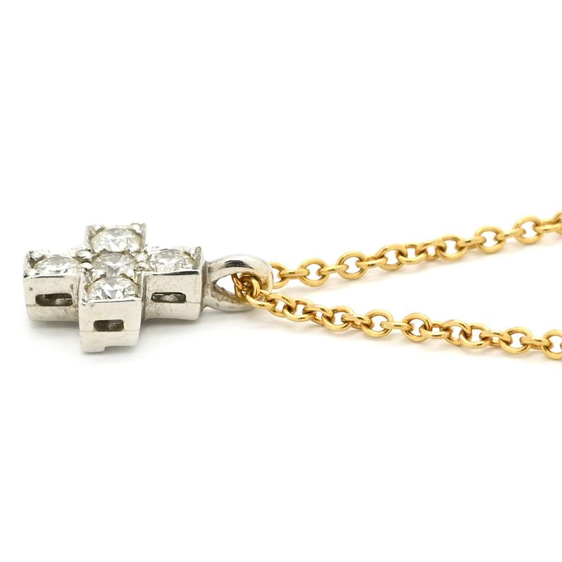 Tiffany & Co Tiffany & Co Necklace Cross Pendant Diamond Pt950 (Top) 18k Yellow
