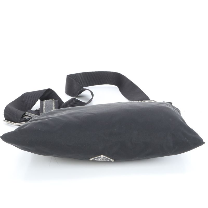 Prada Tessuto Nylon Triangle Logo Leather X Nylon Shoulder Bag Crossbody