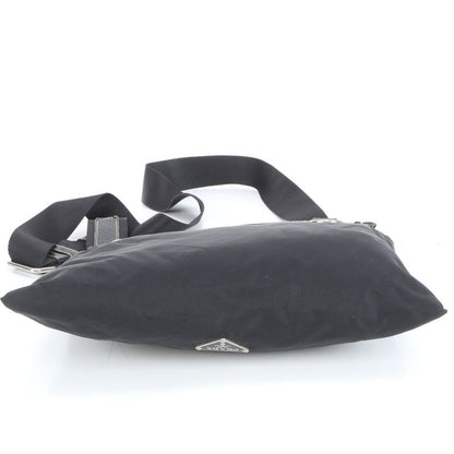 Prada Tessuto Nylon Triangle Logo Leather X Nylon Shoulder Bag Crossbody