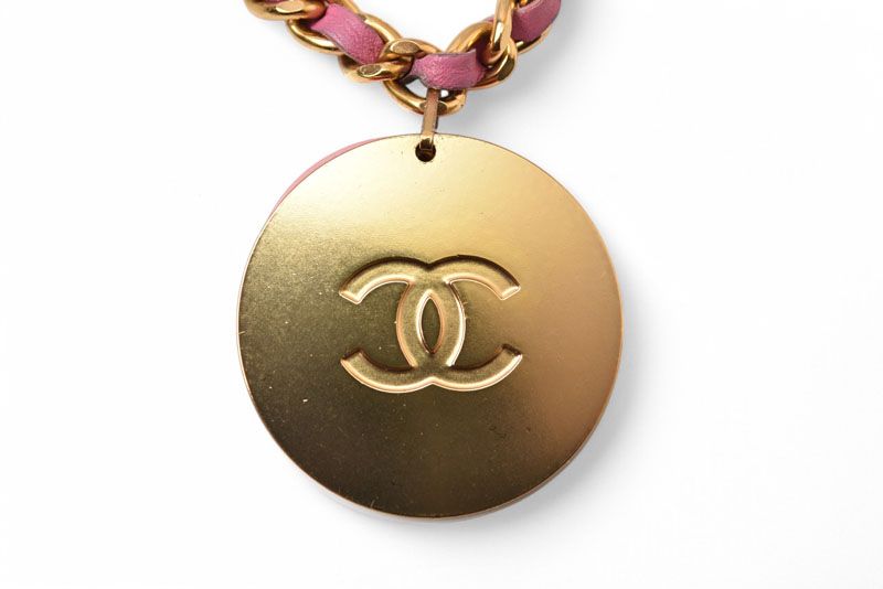 Chanel Bangle Chain Bracelet Chanel CC Coco Mark Pink Multi Gold 01