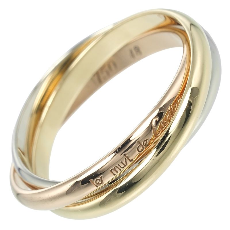 Cartier Trinity XS 1.9mm (0.07in) Band 18K Gold (yg×pg×wg) No 8 Ladies 3.5g Ring