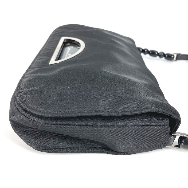 DIOR Shoulder Bag Maris Pearl Logo Nylon Black