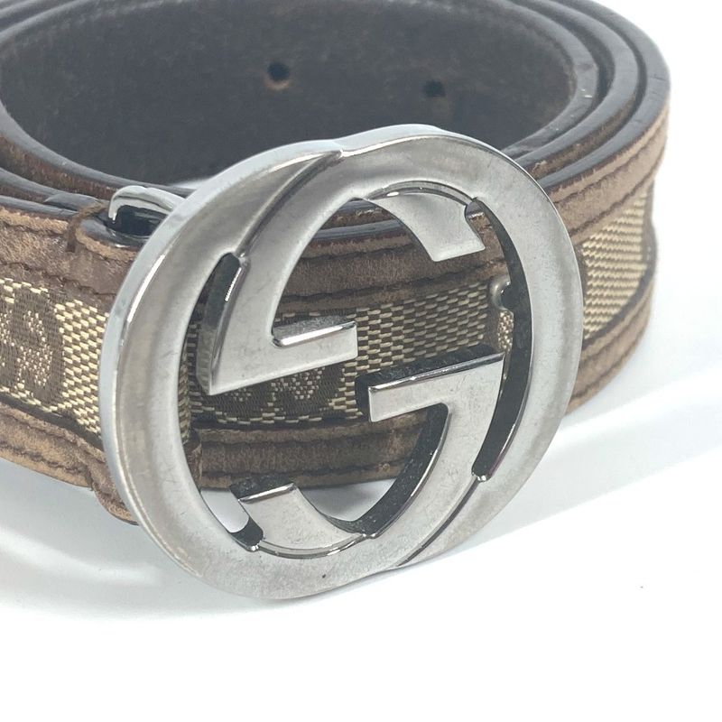 Gucci Belt GG Logo Buckle GG Canvas/leather Beige