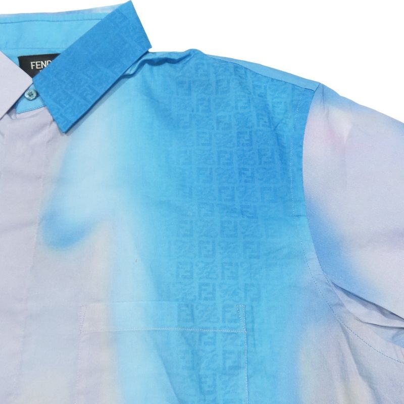 Unused 2021 Fendi Shirt Short Sleeve Total Logo Zucca Pattern Ff Carrigraffi