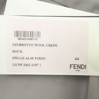 Fendi 2022 Fw1145 Fly Front FF Logo Embroidery Long Sleeve Safari Shirt Beige