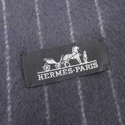 Hermes Y2K Vintage Made In England 100% Cashmere Striped Fringe Shawl Scarf 185
