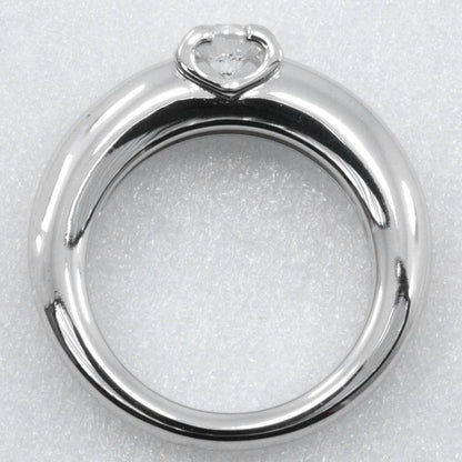 Cartier C De Solitaire 18kwhite Gold With Diamonds #6 Ladies 7.5g Ring