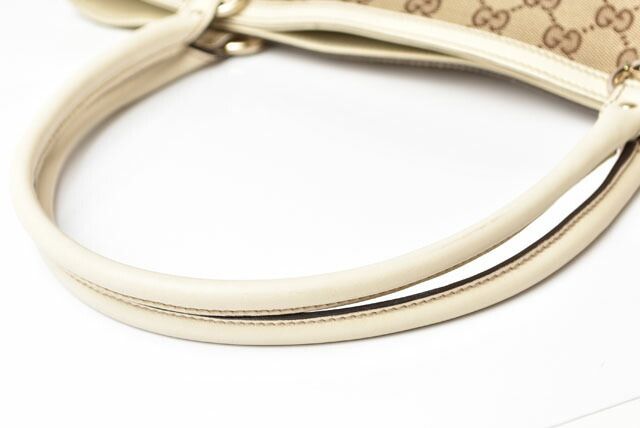 Gucci Shopping Bag Tote Bag Gucci Canvas GG Brown Beige Off White 161128