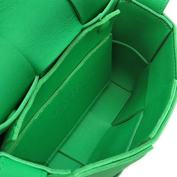 Bottega Veneta Shoulder Bag Candy Cassette Maxi Intrecciato Lambskin Green Gold