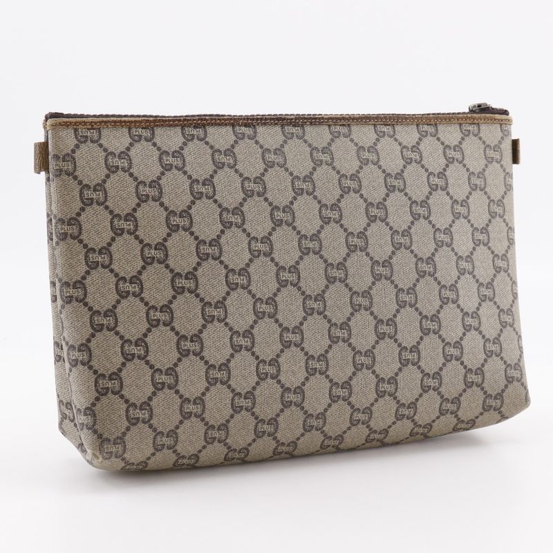 Gucci Old Gucci Pouch GG Plus Brown Unisex Second Bag
