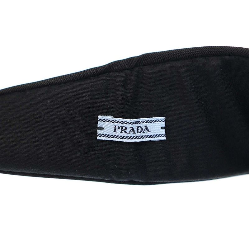 Prada Logo Plated Nylon Headband 1ih081 Black