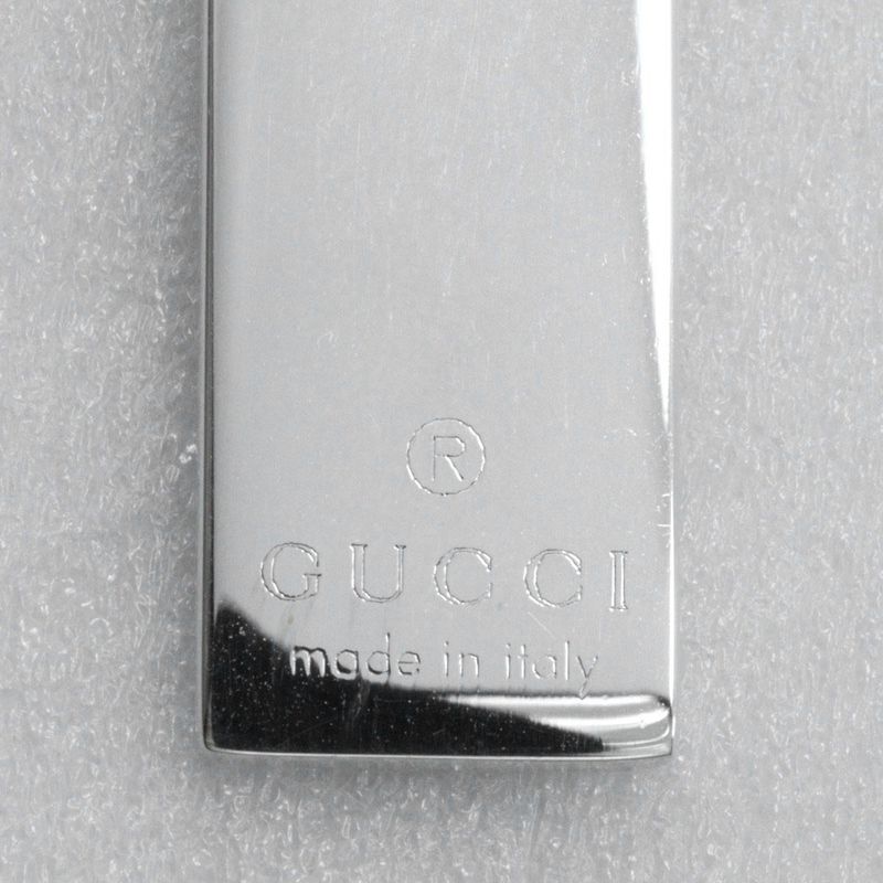 Gucci Logo Bar Double Ball Chain Silver 925 Unisex 23.9g Necklace