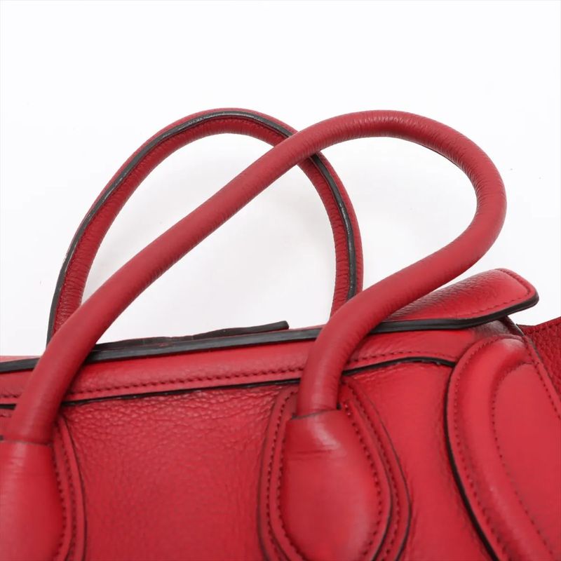 Celine Luggage Micro Shopper Leather Handbag Tote Women's EEE Cw67-1